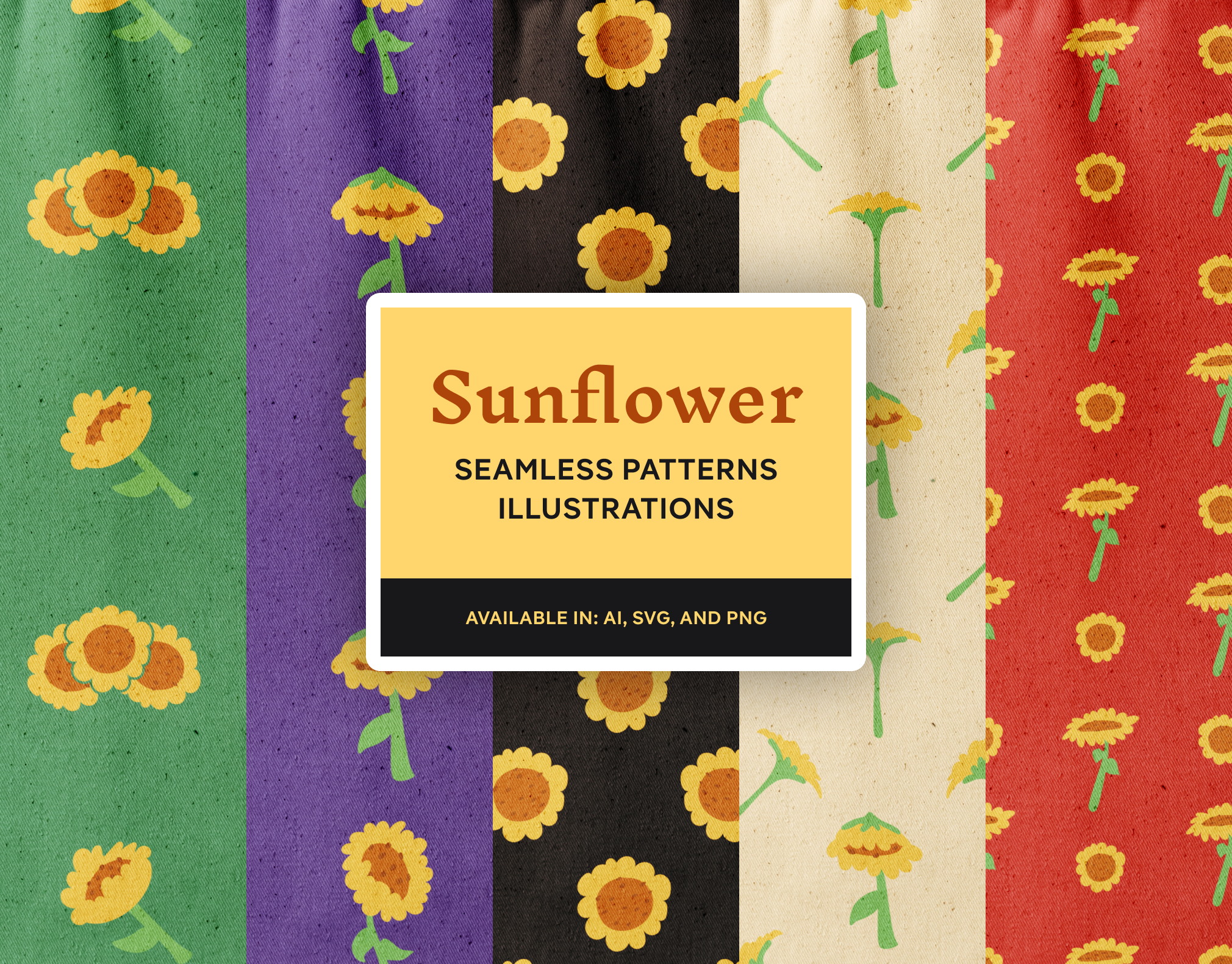 Sunflowe Pattern Sunflower Seamless Patterns and Illustrations